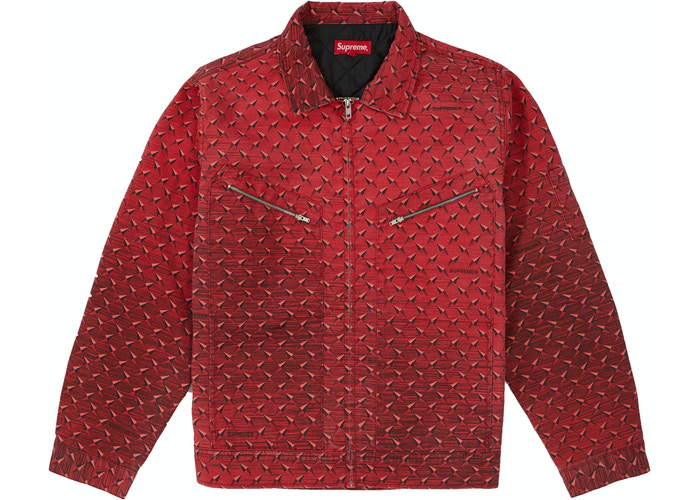 Supreme Diamond Plate Work Jacket Red Size S