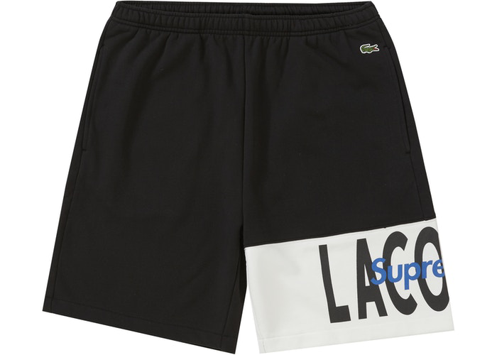 Supreme LACOSTE Logo Panel Sweatshort Black Size M