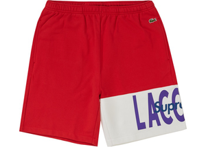 Supreme LACOSTE Logo Panel Sweatshort Red Size M