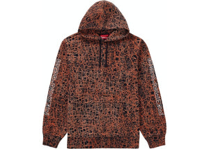 Supreme Marble Hooded Sweatshirt Orange Size M