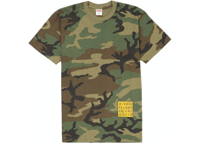 Supreme Middle Finger to the World Tee Woodland Camo Size M