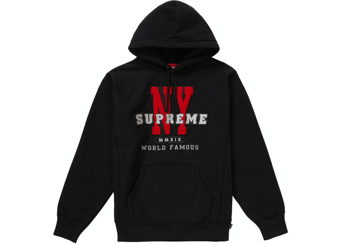 Supreme NY Hooded Sweatshirt Dusty Black Size L