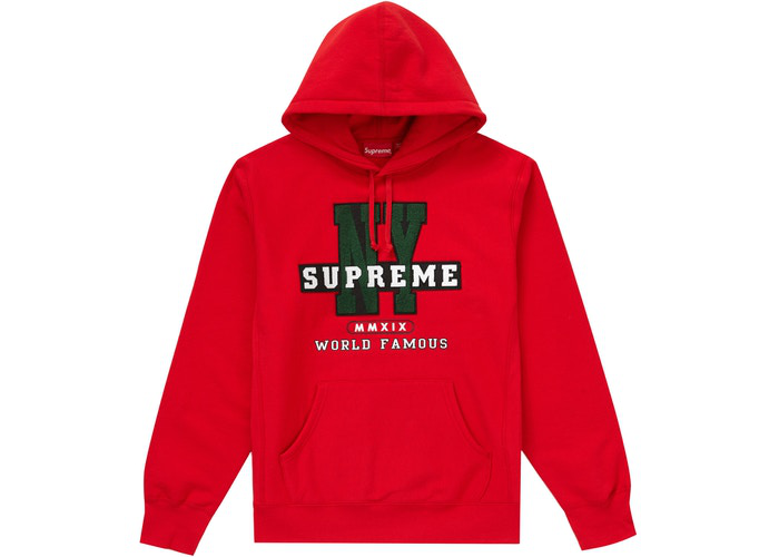 Supreme NY Hooded Sweatshirt Dusty Red Size XL