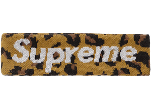 Supreme New Era Big Logo Headband Leopard