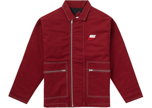 Supreme Nike Double Zip Quilted Work Jacket Burgundy Size L