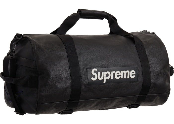 Supreme Nike Leather Duffle Bag Black