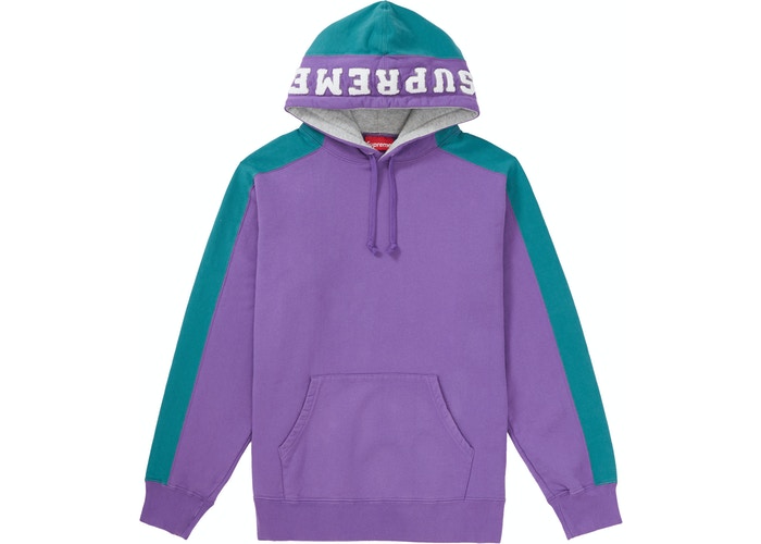 Supreme Paneled Hooded Sweatshirt Violet Size XL