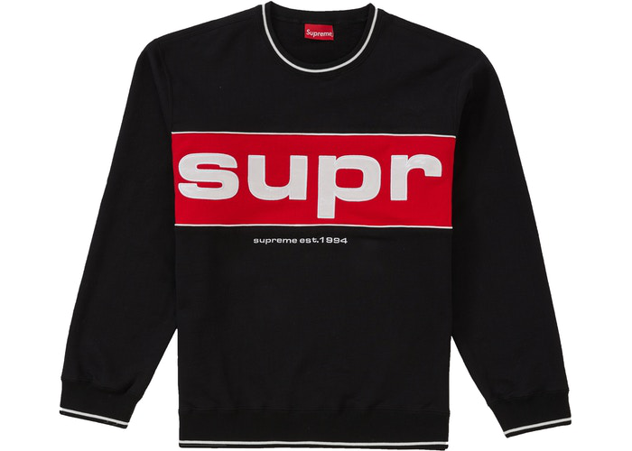 Supreme Piping Crewneck Black Size M