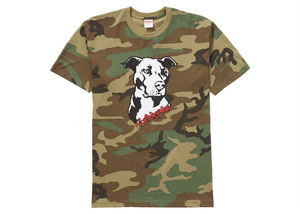 Supreme Pitbull Tee Woodland Camo Size M