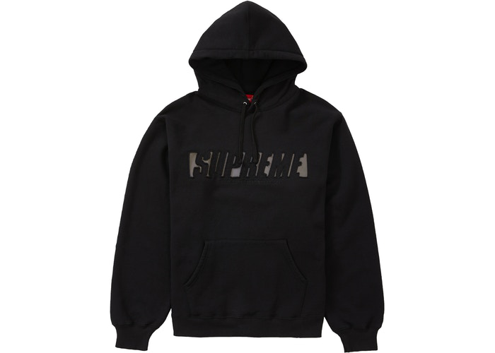 Supreme Reflective Cutout Hooded Sweatshirt Black Size L