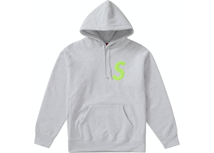 Supreme S Logo Hooded Sweatshirt Ash Grey Size L