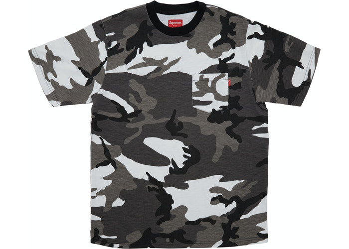 Supreme SS Pocket Tee Snow Camo Size M / L