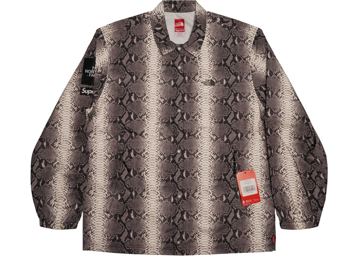 Supreme The North Face Snakeskin Taped Seam Coaches Jacket Black