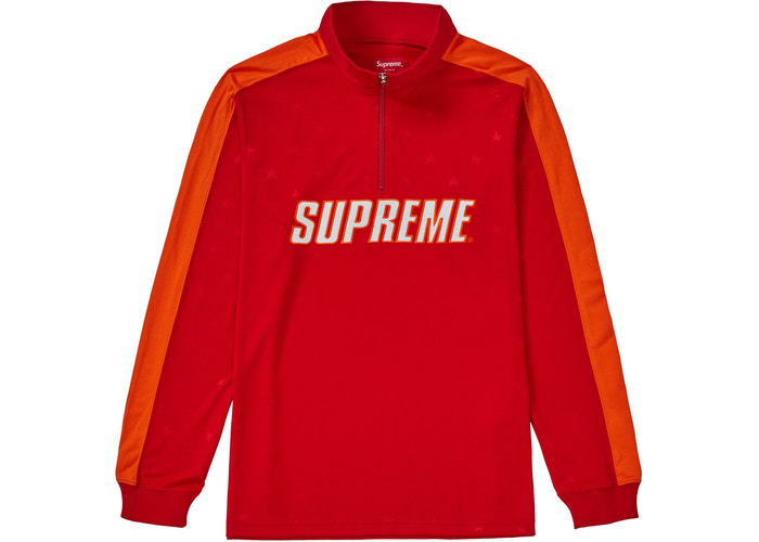 Supreme Track Half Zip Pullover Red Size M