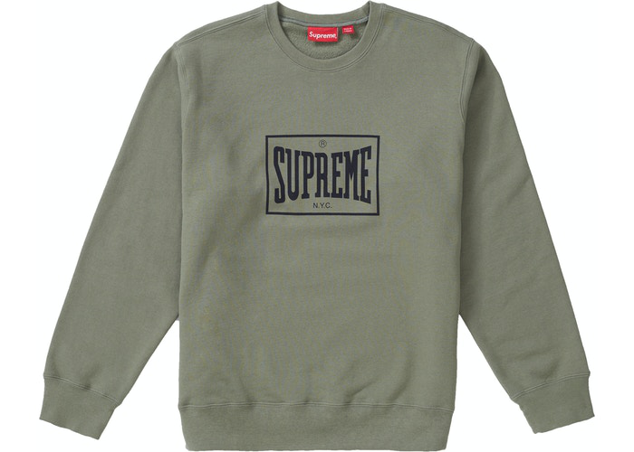 Supreme Warm Up Crewneck Light Olive Size S