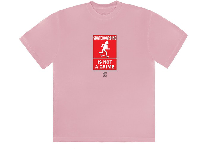 Travis Scott Not A Crime T-Shirt I Pink Size S