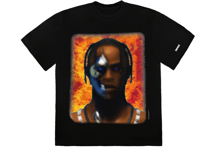 Travis Scott T-3500 Portrait T-Shirt Black Size XL