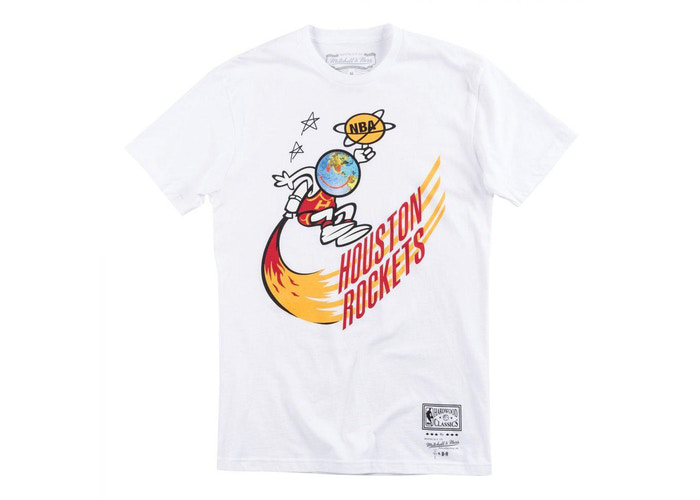 Travis Scott x BR x Mitchell & Ness Rockets Tee White Size XXL