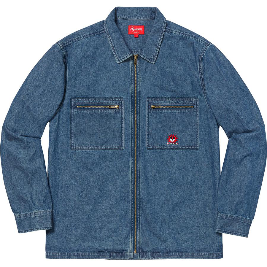 Supreme Vampire Denim Zip Up Shirt Size XL