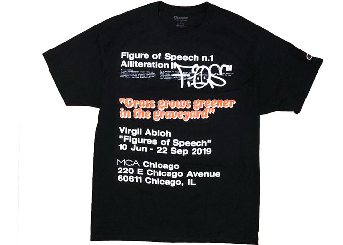 Virgil Abloh MCA Figures of Speech Grass Graveyard Tee Black Size S