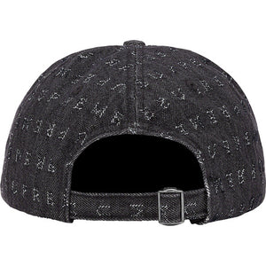 Supreme Jacquard Logo Denim 6-Panel Cap Black